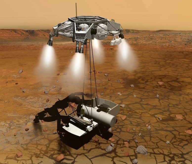 Example of a return landing mission on Mars for a short stay