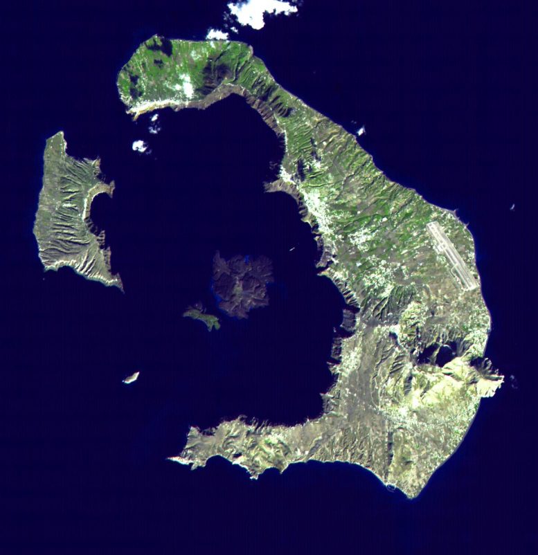 Santorini Greece from Space
