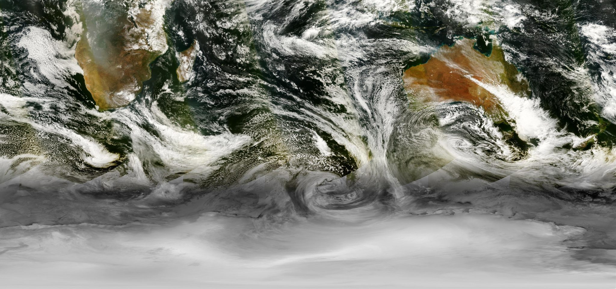 Satellite Captured Cloudy Southern Ocean