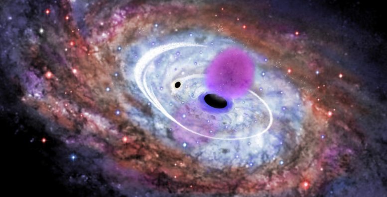 Satellite Galaxy Being Pulled Into Galactic Black Hole