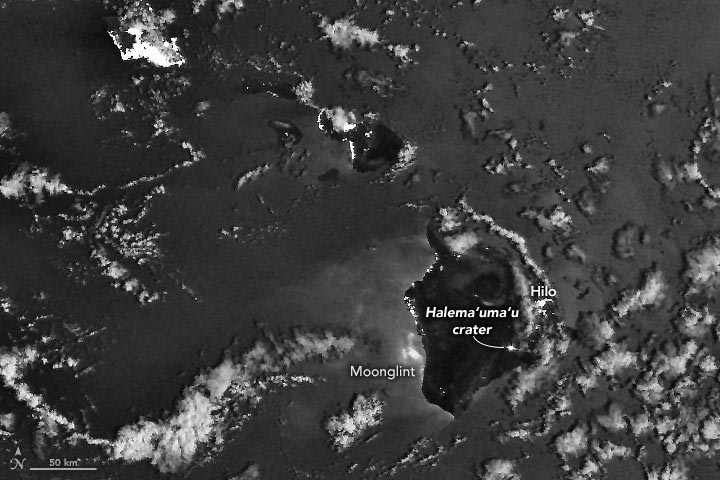 Satellite View Hawaii Night January 2021 Annotated