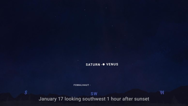Saturn Venus Sky Chart January 2025
