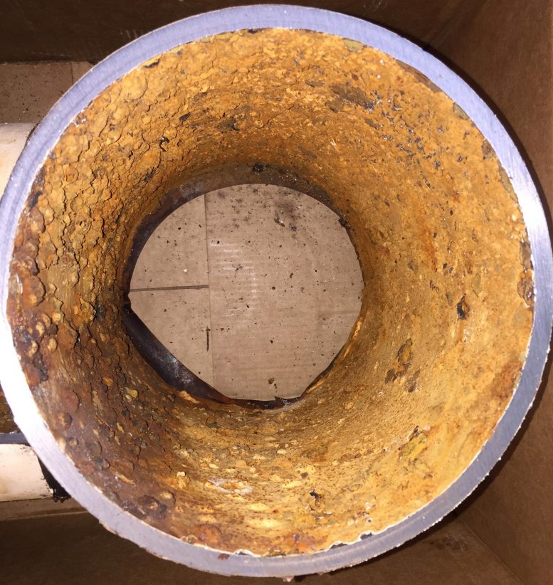 Scale Inside Cast Iron Alloy Pipe