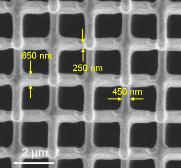 Scanning Electron Microscopy Image of Nanoscale Lattice