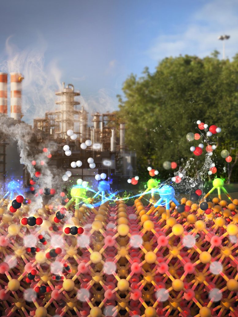 Schematic Illustration of the Enhanced CO2 Conversion Reaction