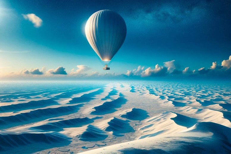 Scientific Balloon Over Antarctica Art Concept