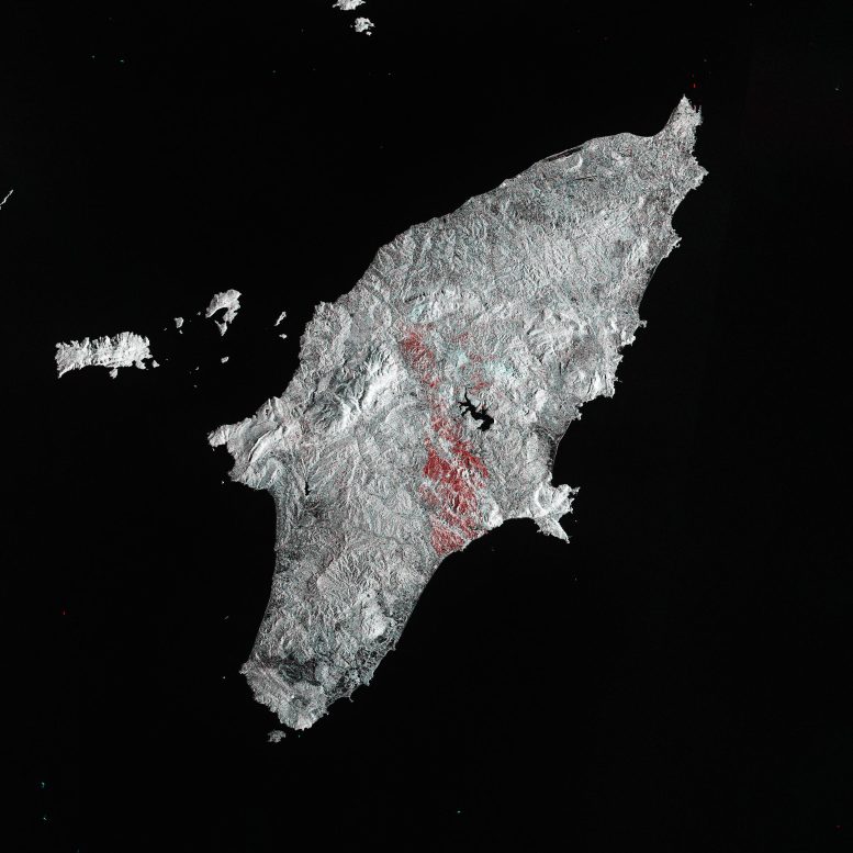 Scorched Rhodes Greek island From Space