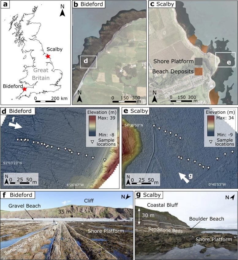 Sea Level Rise Speed Up Erosion of Rock Coastlines Study Sites