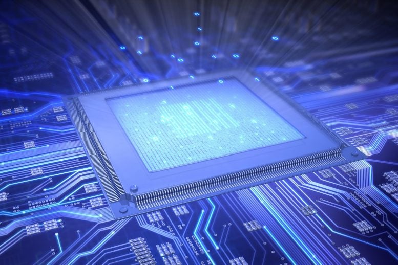 Semiconductors CPU Computer Chip Illustration