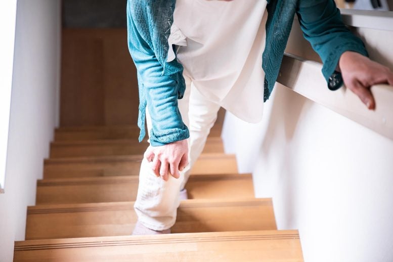 Senior Climbing Stairs Arthritis Knee Pain