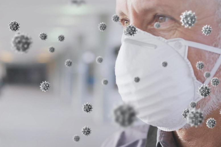 Senior Man COVID Face Mask Coronavirus Paritcles