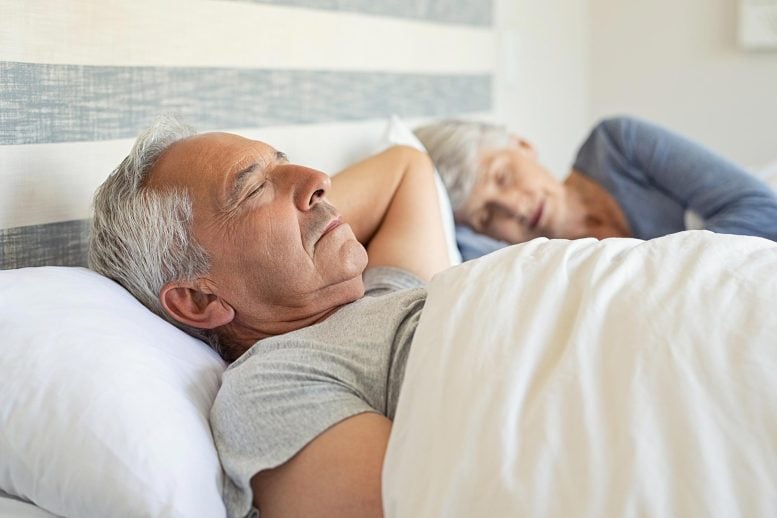 Senior Man Couple Sleeping