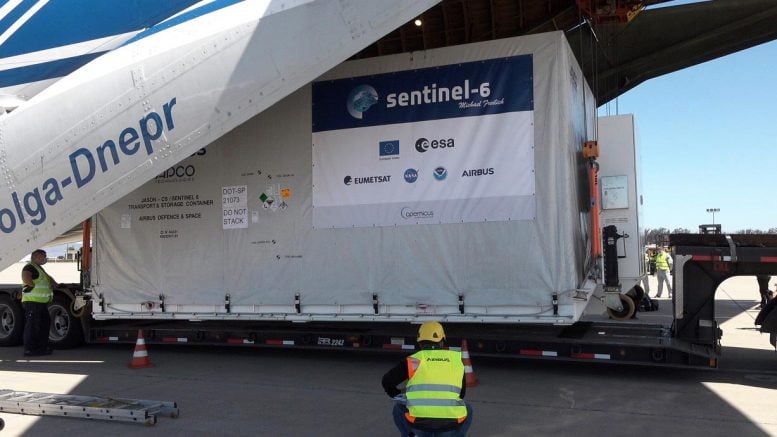 Sentinel-6 Michael Freilich Satellite Shipping Container