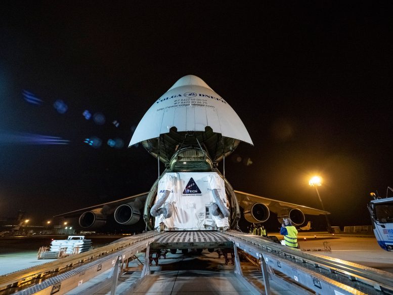 Service Module Arrives in U.S. for First Orion Moon Mission