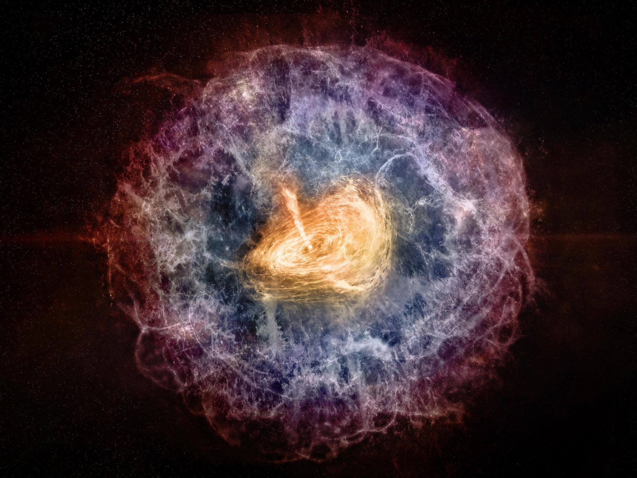 來自超新星的爆炸碎片外殼