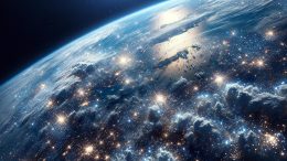 Shiny Particles Earth Atmosphere Art Concept