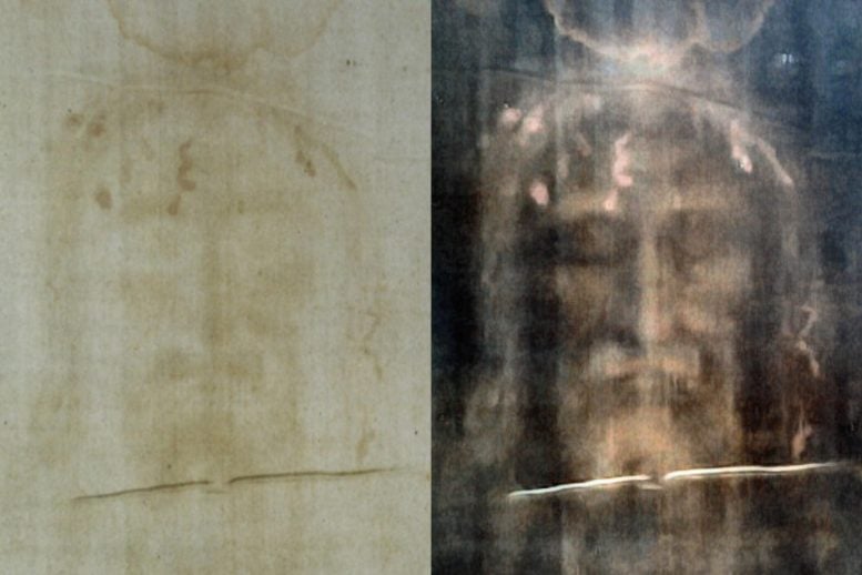 Shroud of Turin Face Image in Two Views