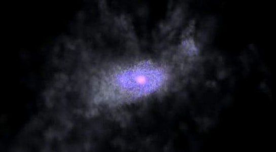 Simulation Shows the Formation of a Massive Galaxy