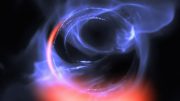 Simulation of Material Orbiting close to a Black Hole