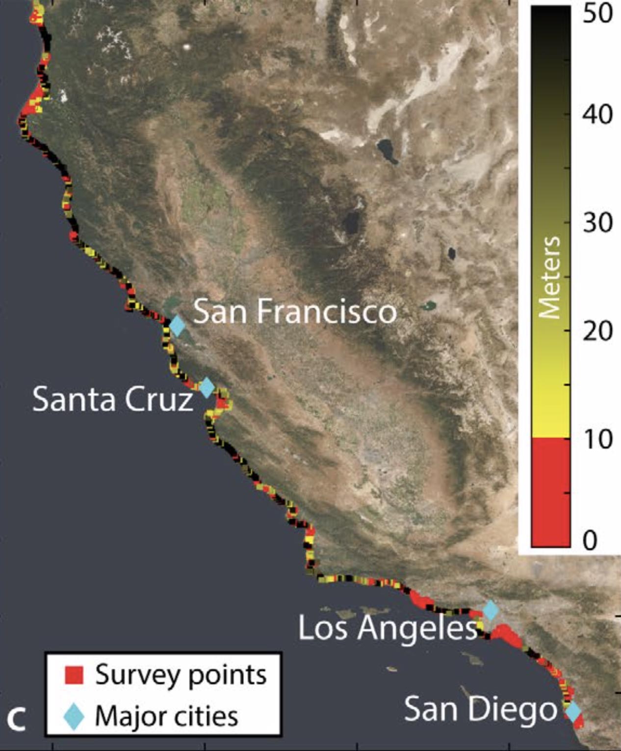 vee vaak Nachtvlek Tracking California's Sinking Coast From Space: San Francisco, Monterey  Bay, Los Angeles, and San Diego Majorly Affected