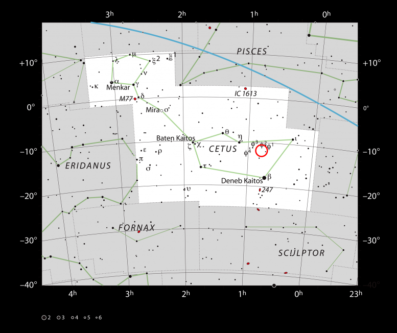 Skull Nebula Cetus Constellation Chart