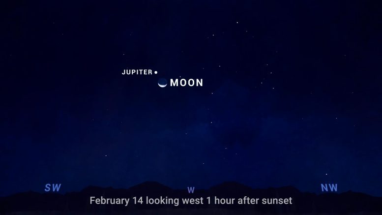 Wykres nieba Księżyca Jowisza, luty 2024 r