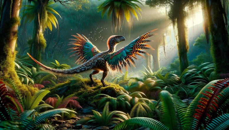 Small Feathered Dinosaur Art Concept