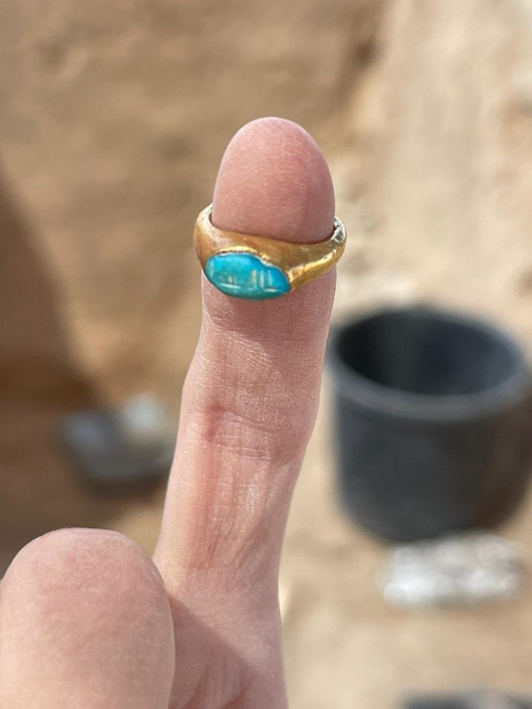 Small Ring of Gold and Turquoise Hyrcania Fortress Site