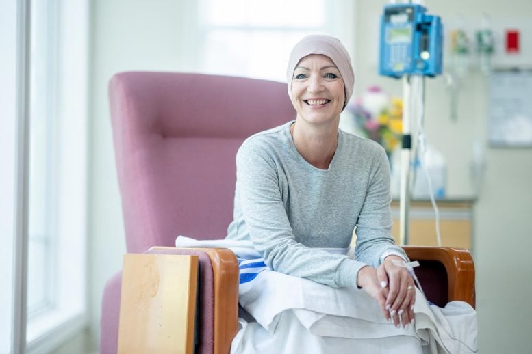 Smiling Cancer Patient During Treatment