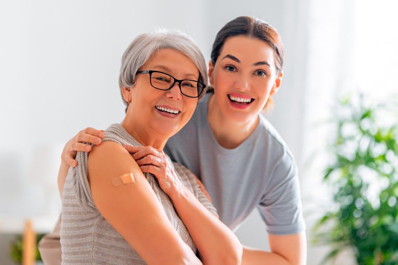 Smiling Senior Woman Vaccination