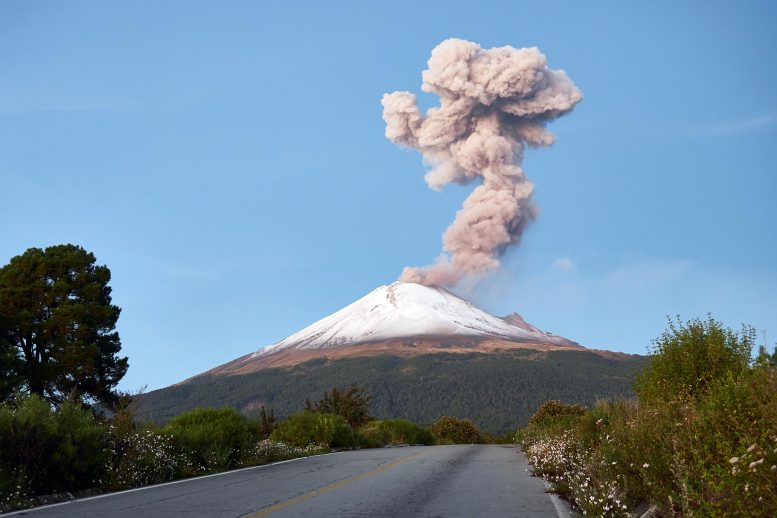 Smoke Popocatepetl Volcano Mexico