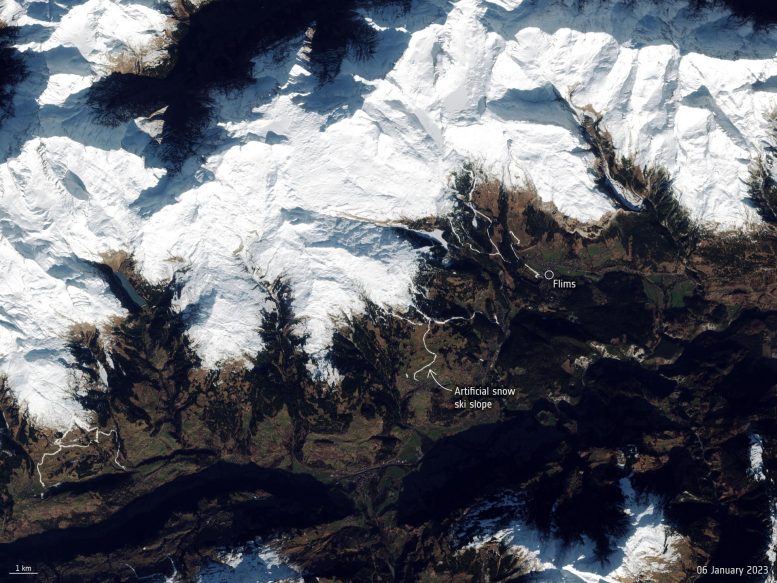 Snowless Ski Slopes From Space