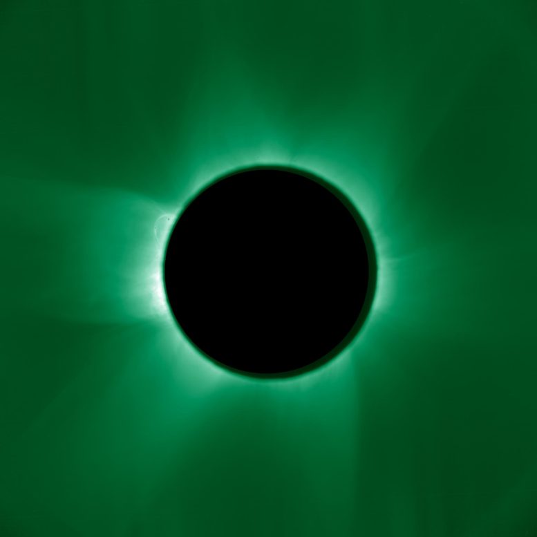 Solar Corona Viewed Proba-3 ASPIICS Green
