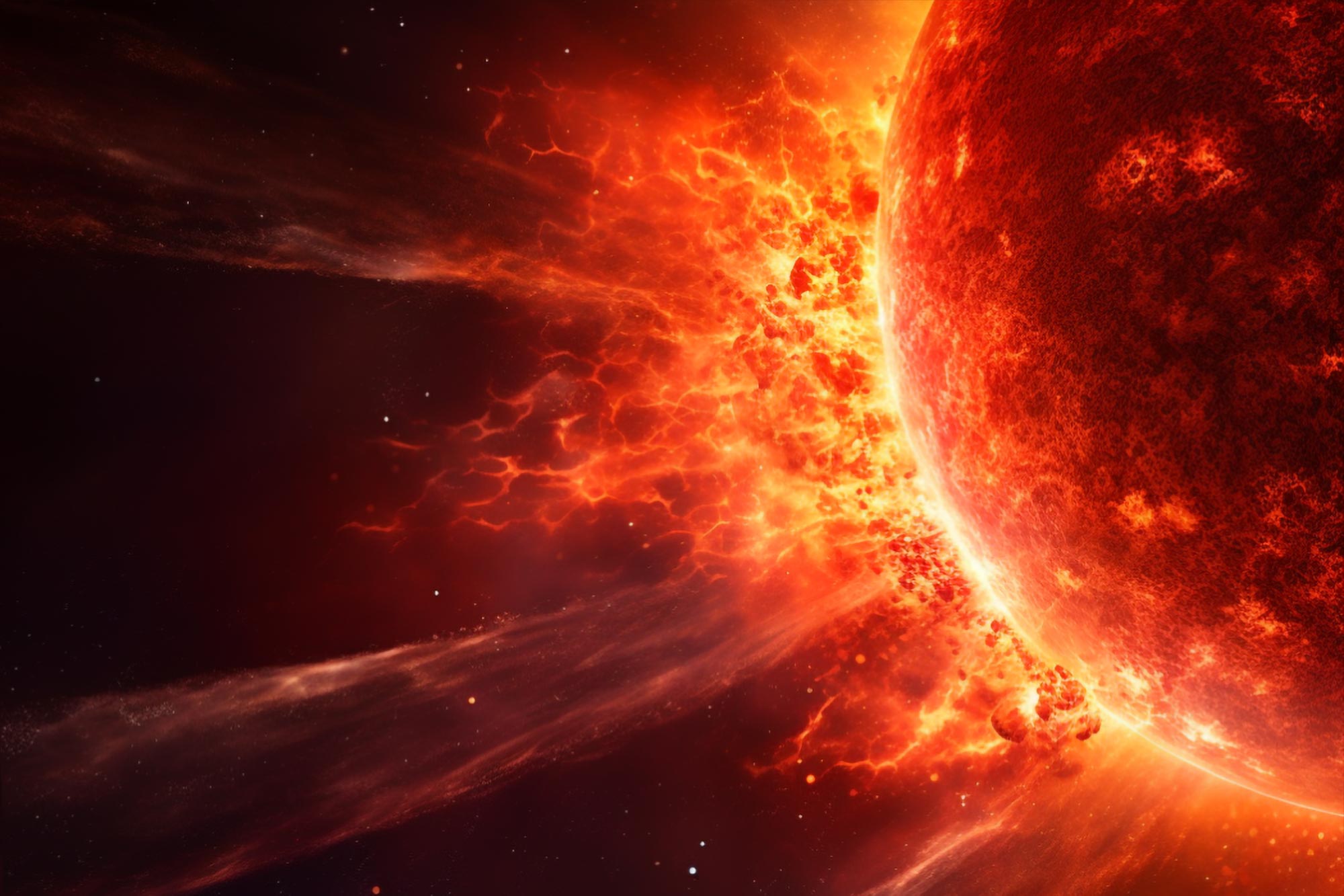 Een enorme zonne-uitbarsting werd gevoeld op aarde, de maan en Mars