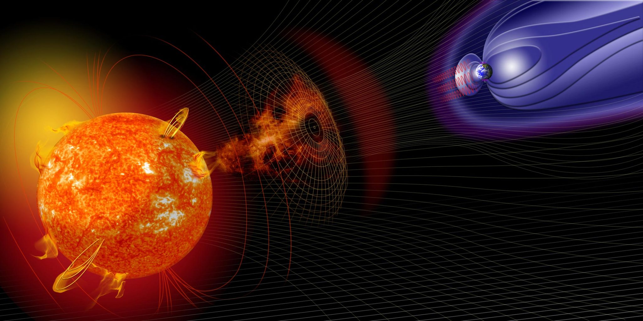 Solar Flare Space Weather Graphic