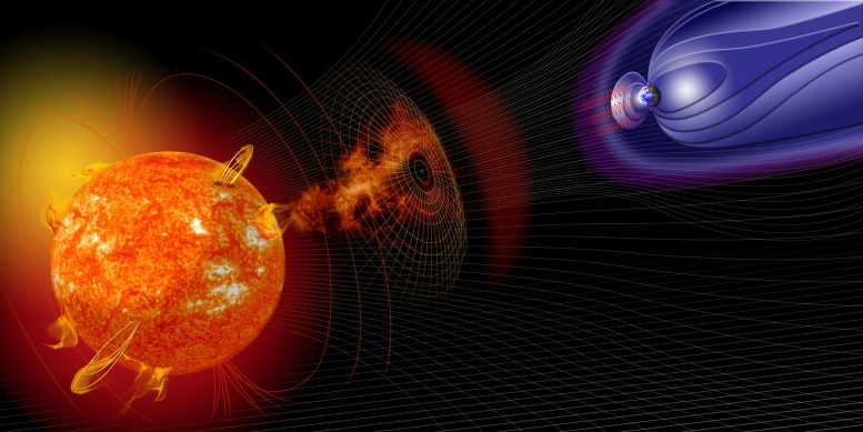 Solar Flare Space Weather Graphic