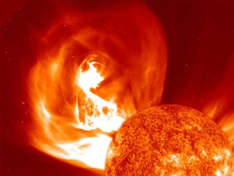 Solar Storm With Plasma Ejection