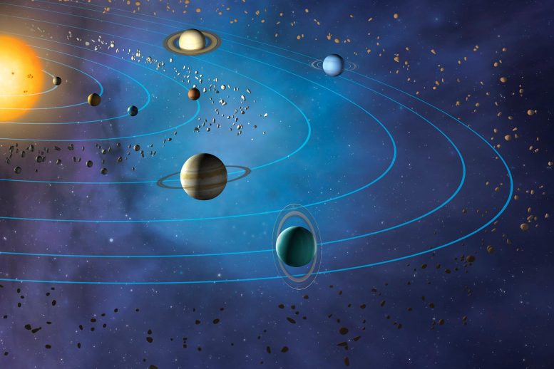 Solar System Planets Orbits Illustration