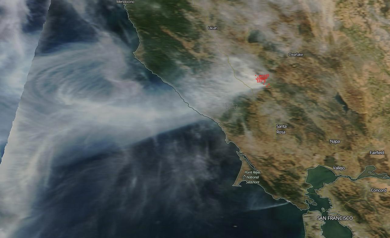 Nasa S Terra Satellite Images The Destructive Kincaid Fire In
