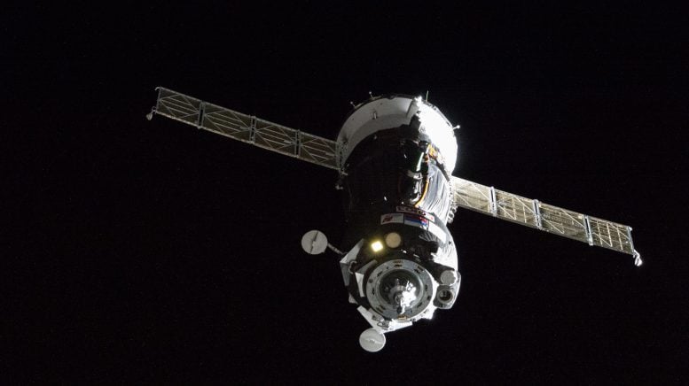 Soyuz MS 24 Spacecraft Approaches the International Space Station