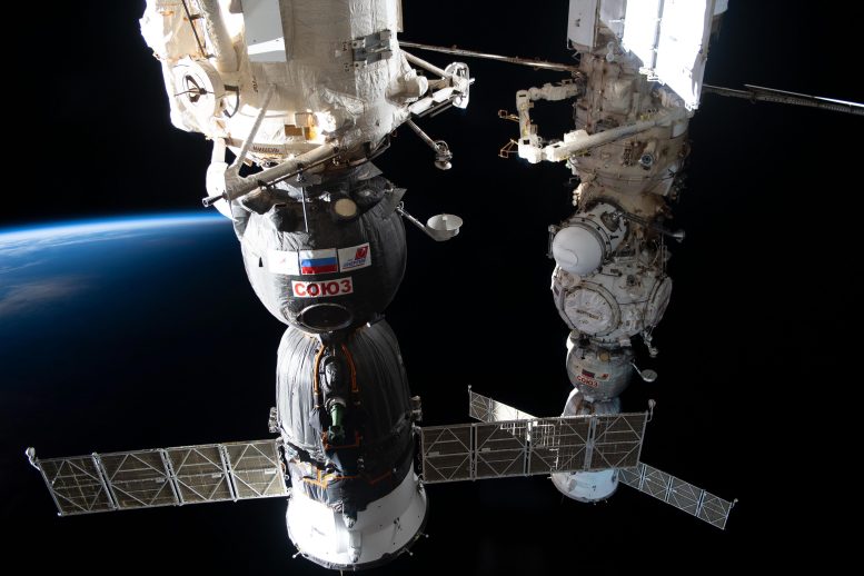 Soyuz MS-24 and MS-23 Crew Ships in Space