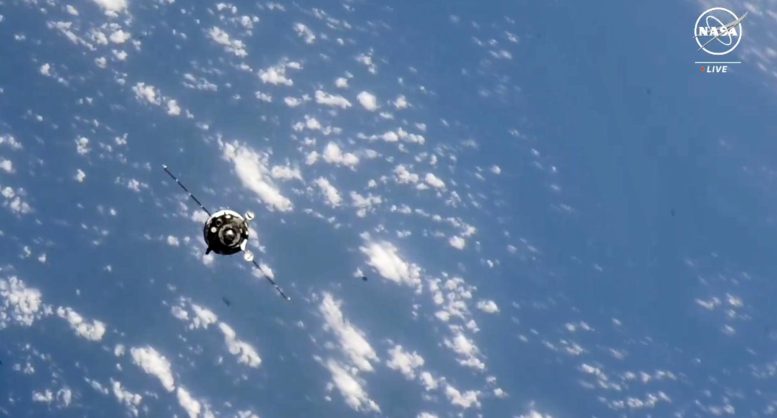 Soyuz MS-25 Spacecraft Approaches Space Station