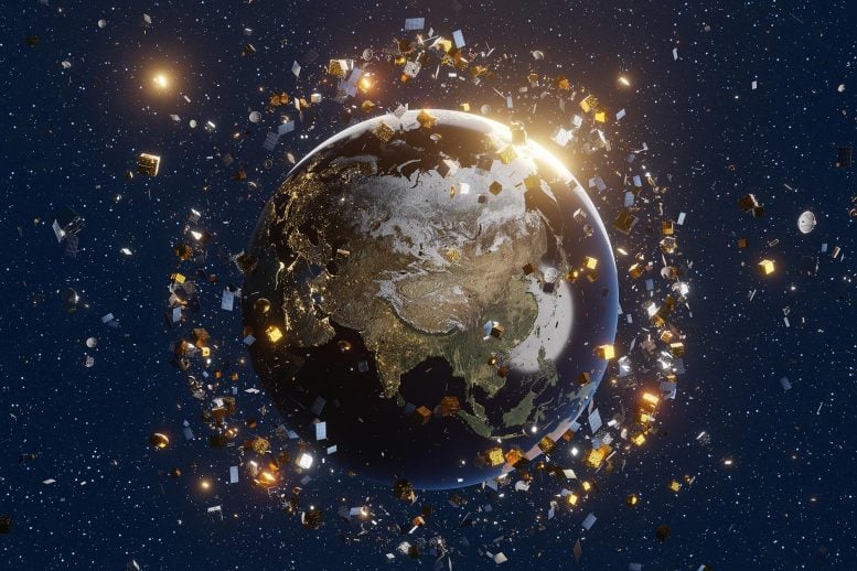 Space Junk Debris Shattered Pieces of Satellites, Rockets and Spaceships