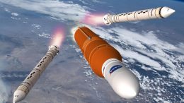Space Launch System Leaves Earth