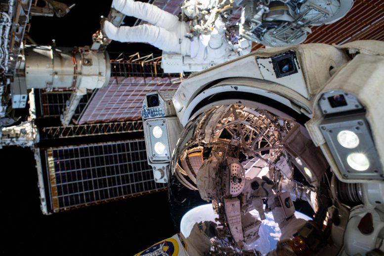 Space Selfie Spacewalker Thomas Pesquet and Shane Kimbrough