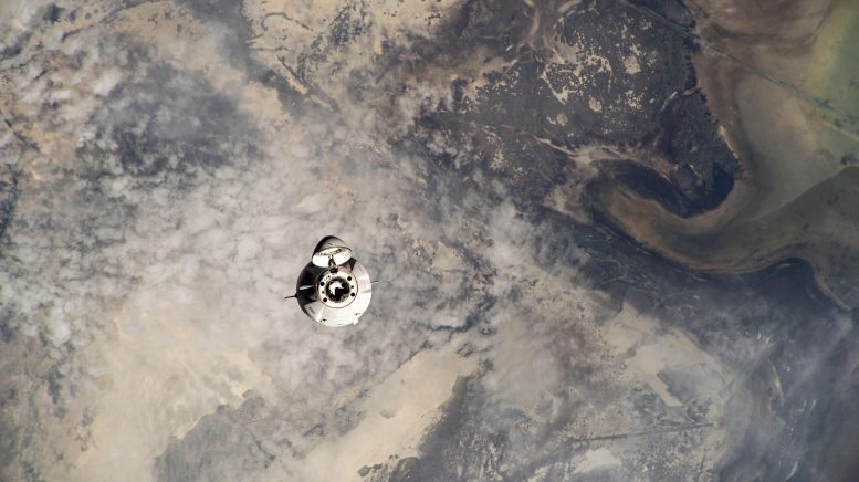SpaceX Dragon Cargo Vehicle Above Kazakhstan