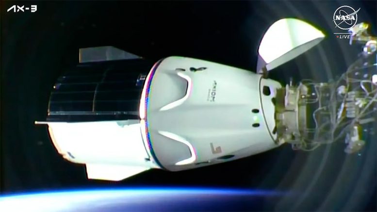 SpaceX Dragon Freedom Spacecraft Carrying Four Axiom MIssion 3 Astronauts