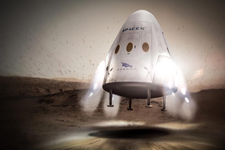 SpaceX Dragon Landing on Mars