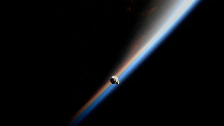 SpaceX Dragon Resupply Ship Approaches ISS Sunrise