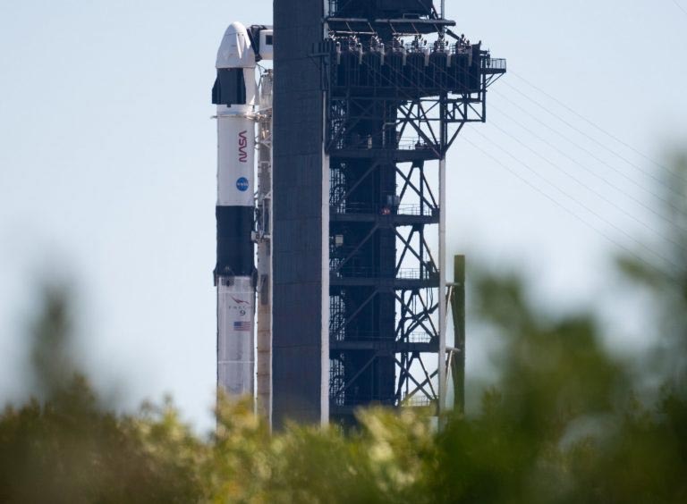 SpaceX Falcon 9 Rocket on Launch Pad
